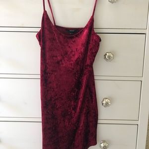 Maroon velvet dress